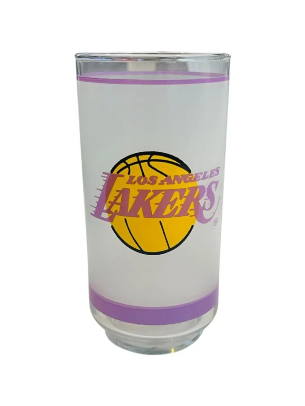 Los Angeles Lakers -Mobil Promo Frosted Glasses 1980's - LOT of 3